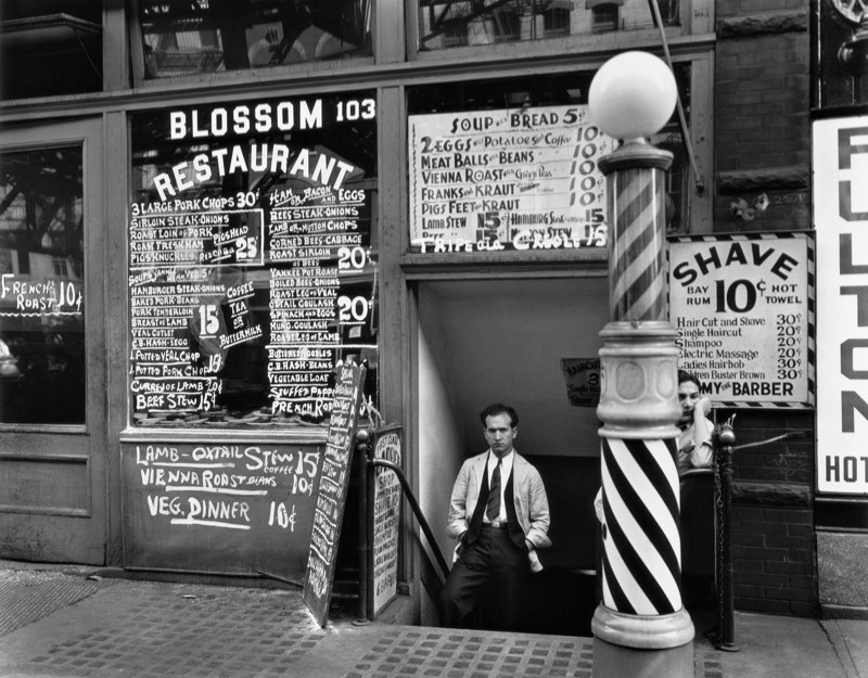 Blossom Restaurant, 103 Bowery, by Berenice Abbott, New York, 1935