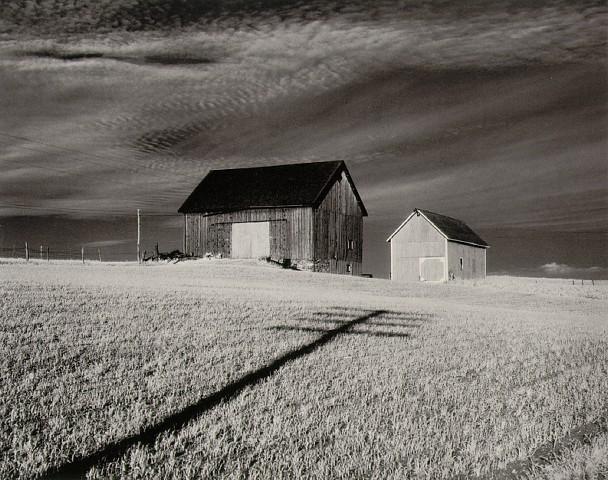 Two Barns, Minor White - Infrared Photography