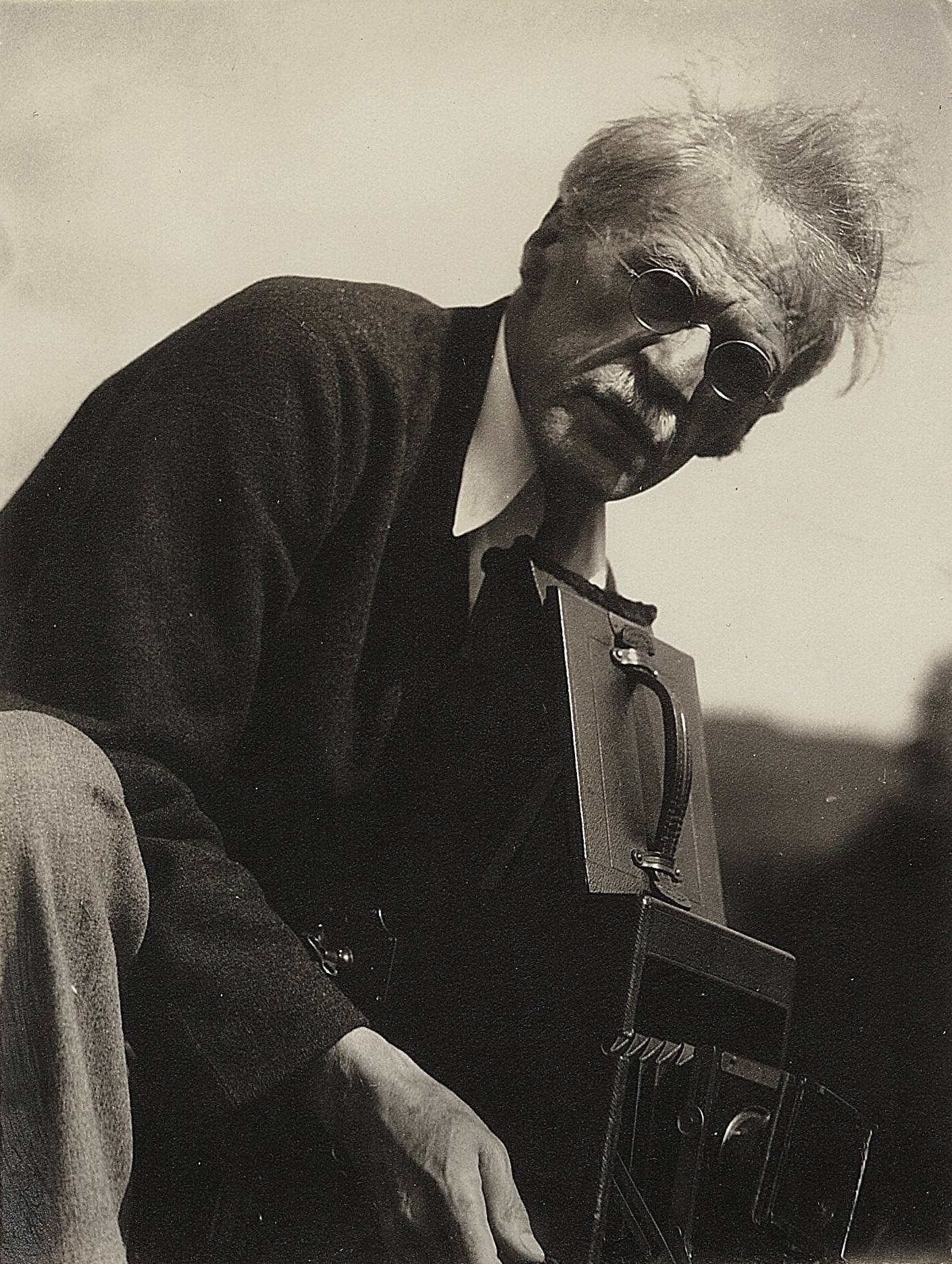 Alfred Stieglitz with RB Graflex Camera, by Paul Strand, Lake George, New York, circa 1920