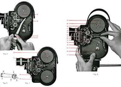 Paillard-Bolex Model H Movie Camera, Figs. 5-8