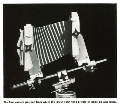 The final camera position from which the lower right-hand picture on page 33 was taken.