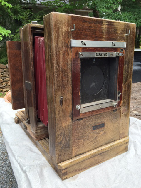 Portrait photographer, Leon Kennamer’s Folmer Graflex Century Master Studio Camera front view showing Ilexpo shutter (no lens)